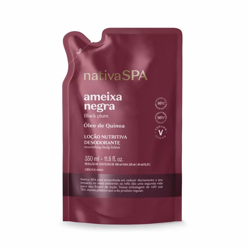 Refil Ameixa Negra 350ml Loção Desodorante Hidratante Corporal Nativa SPA