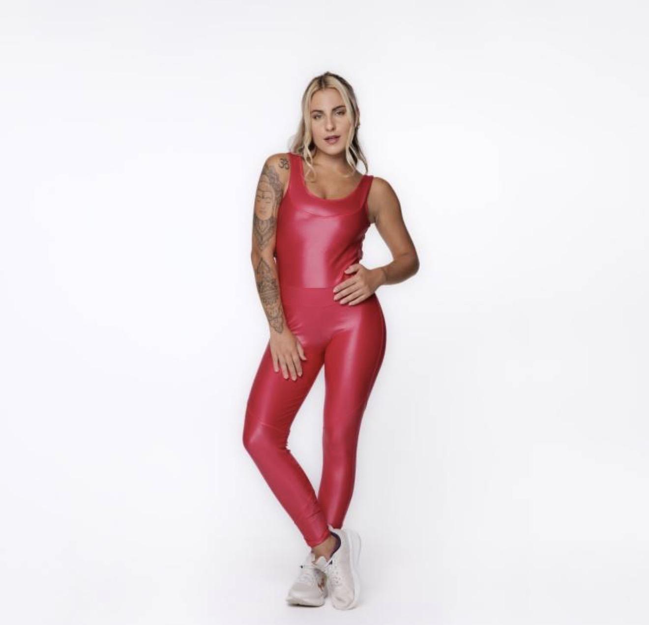 Macacão Fitness Feminino Bojo Costa Cavada Cirrê Poliamida