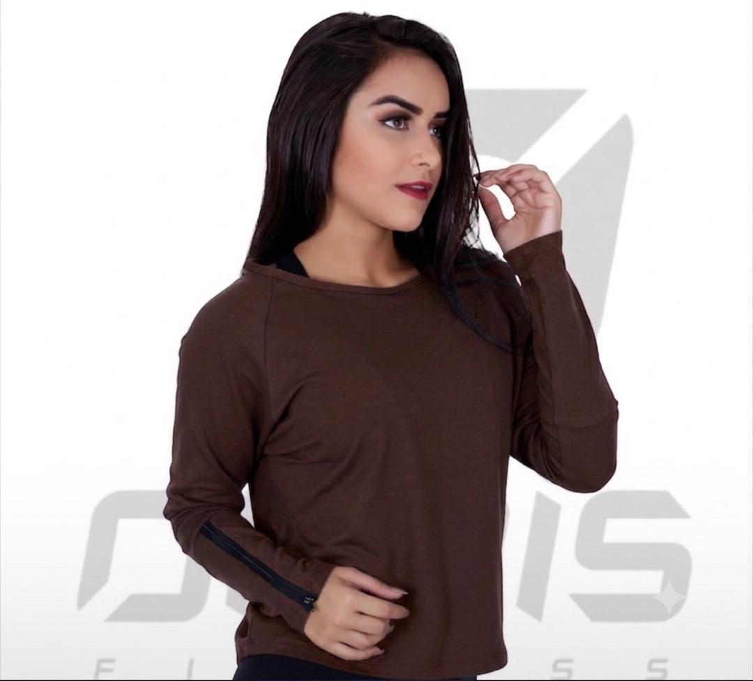 Blusa Íris Manga comprida e fecho na manga