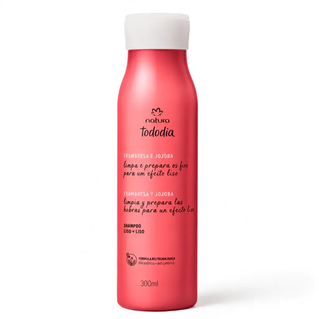 Liso + Liso Framboesa e Jojoba Shampoo Natura Tododia Cabelos 300ml