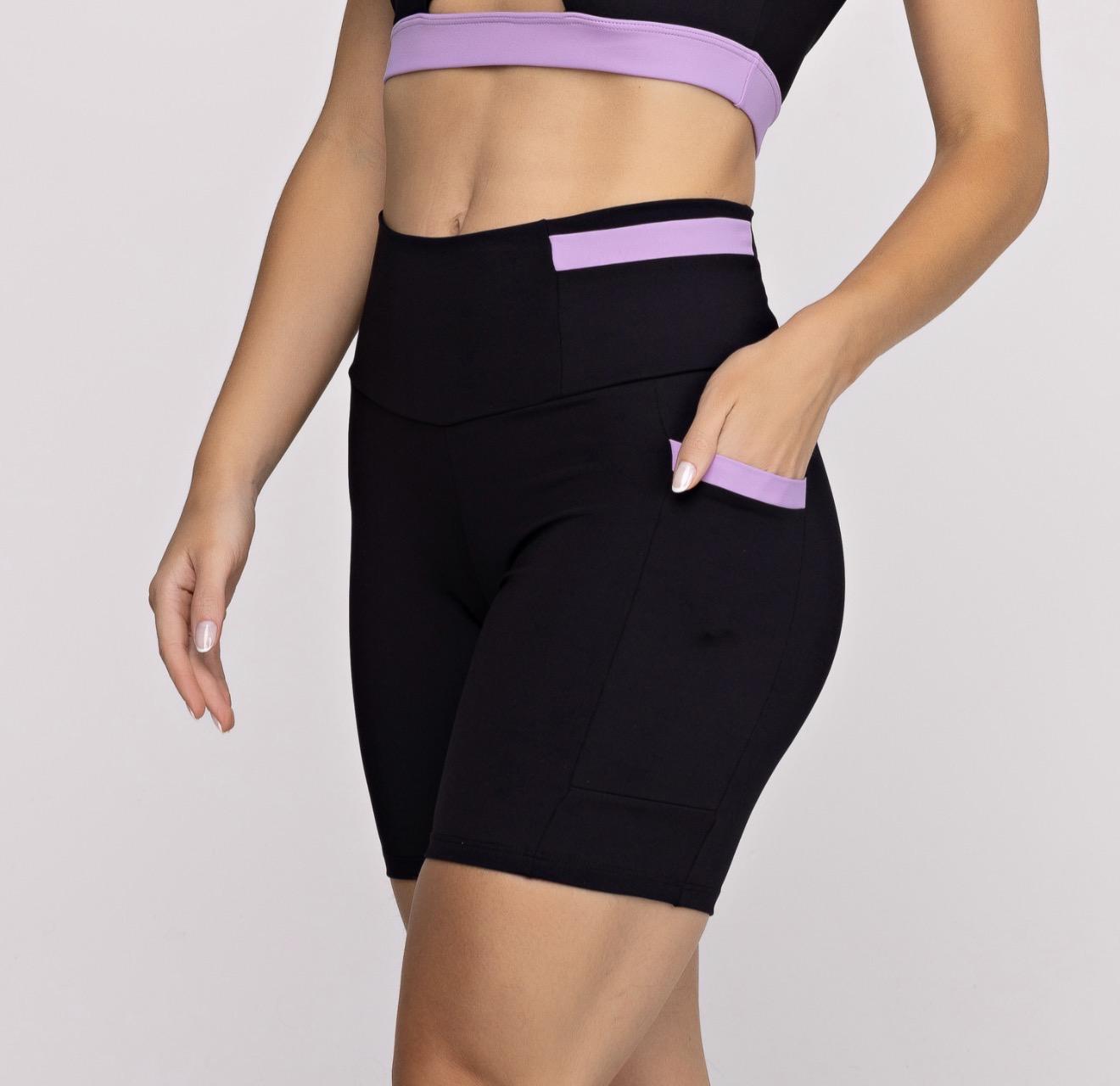 Bermuda Fitness Feminina Ciclista Bolsos Alta Compressão - Helena